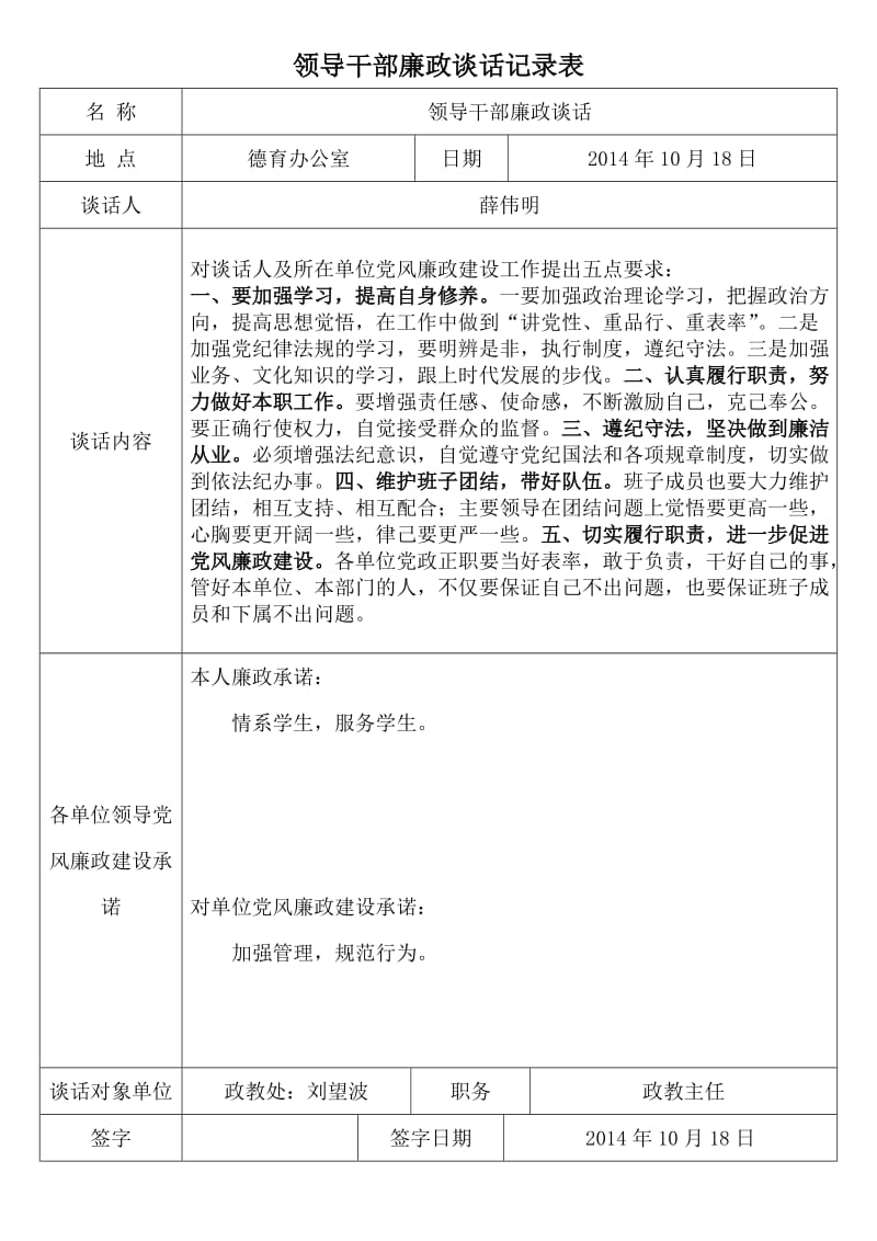 领导干部廉政谈话记录表_第2页