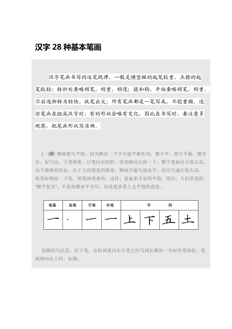 汉字28种基本笔画_第1页