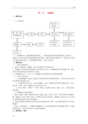 高中化學(xué)必修一 2.2《電解質(zhì)》教學(xué)案（蘇教版）