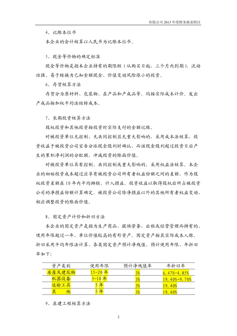 财务报表及附注模板汇总_第2页