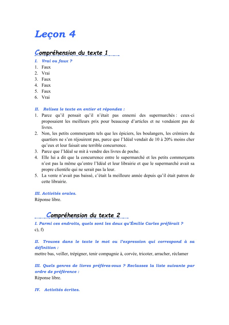 法语综合教程第三册4quatre_第1页