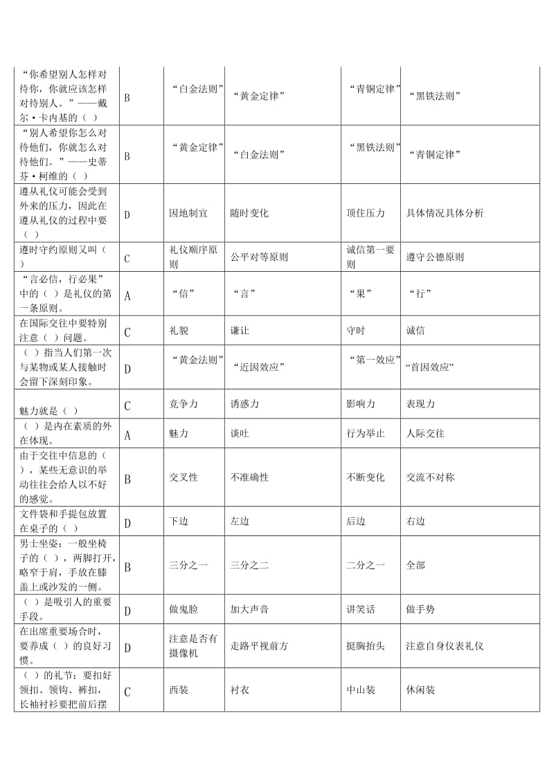 天津-继续教育-公务礼仪-试题库_第3页