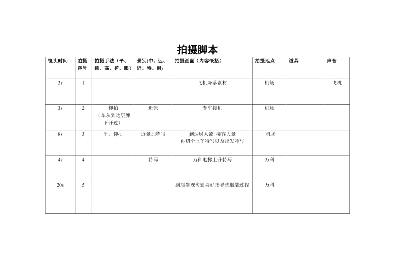 分镜头脚本模板_第1页