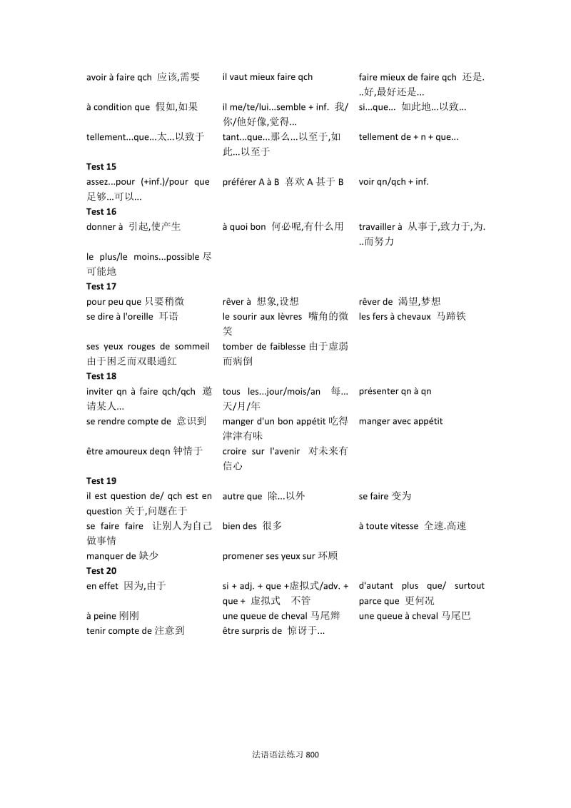 法语语法练习固定搭配总结_第3页