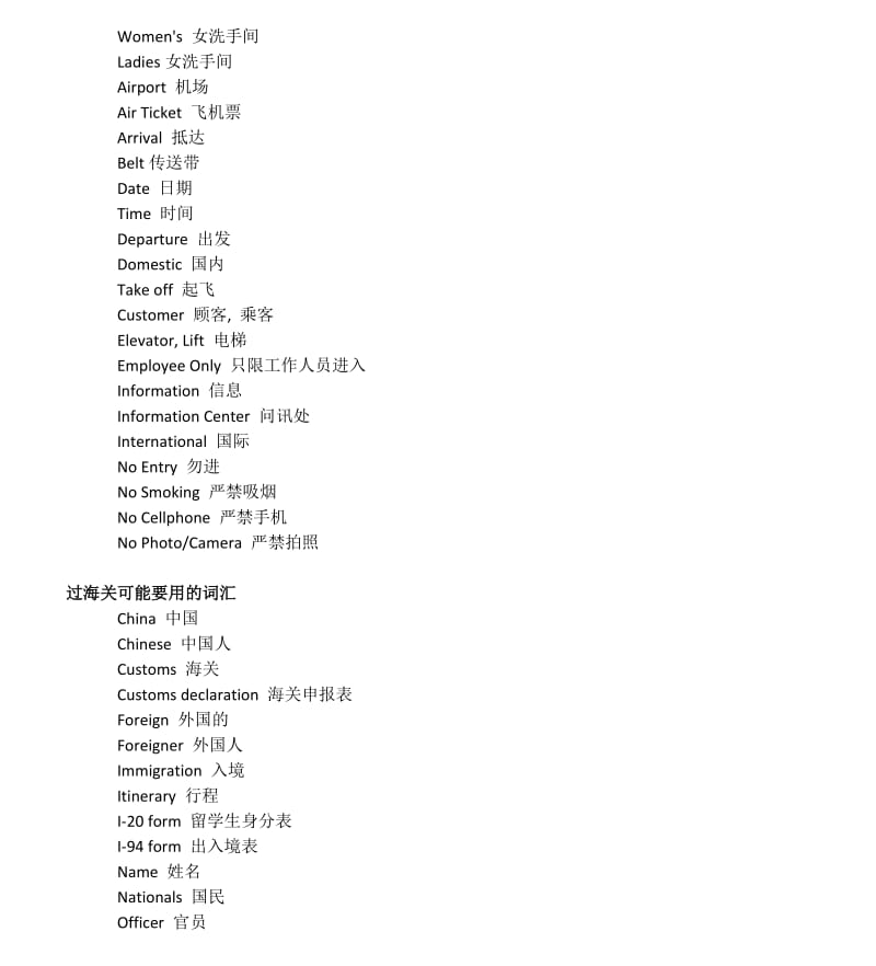 出国坐飞机常用英语_第2页