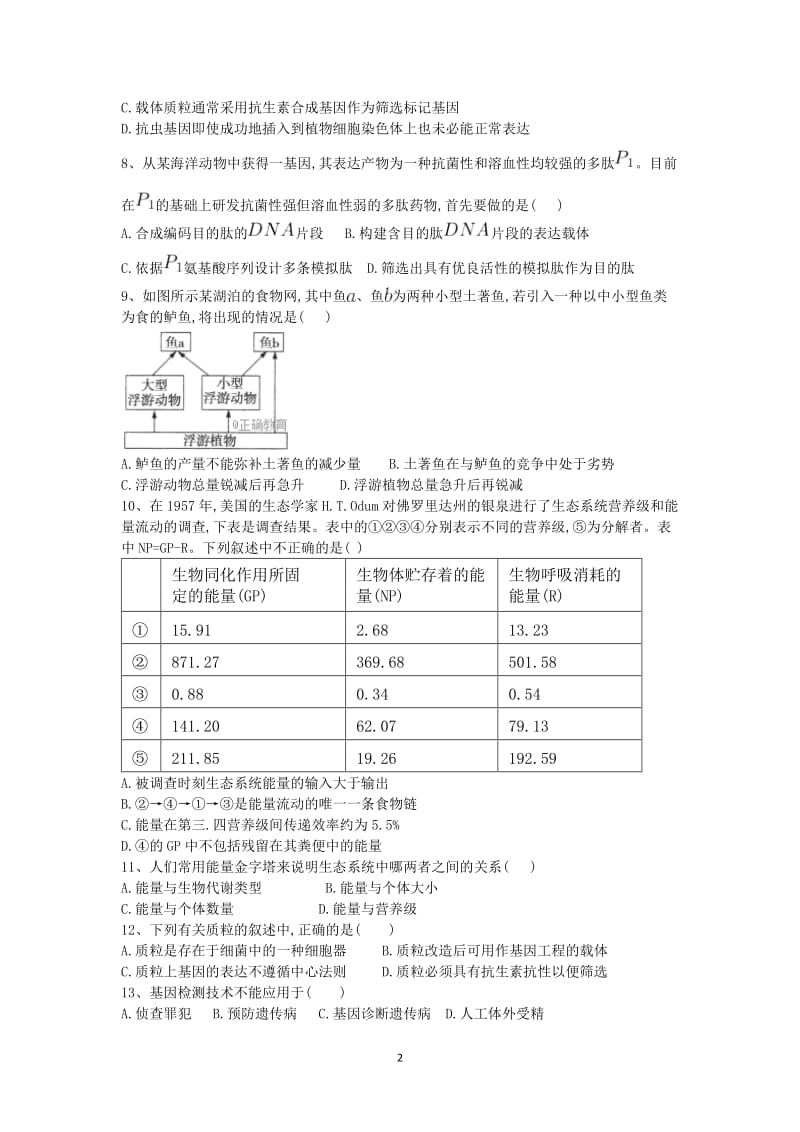 基因工程练习题_第2页