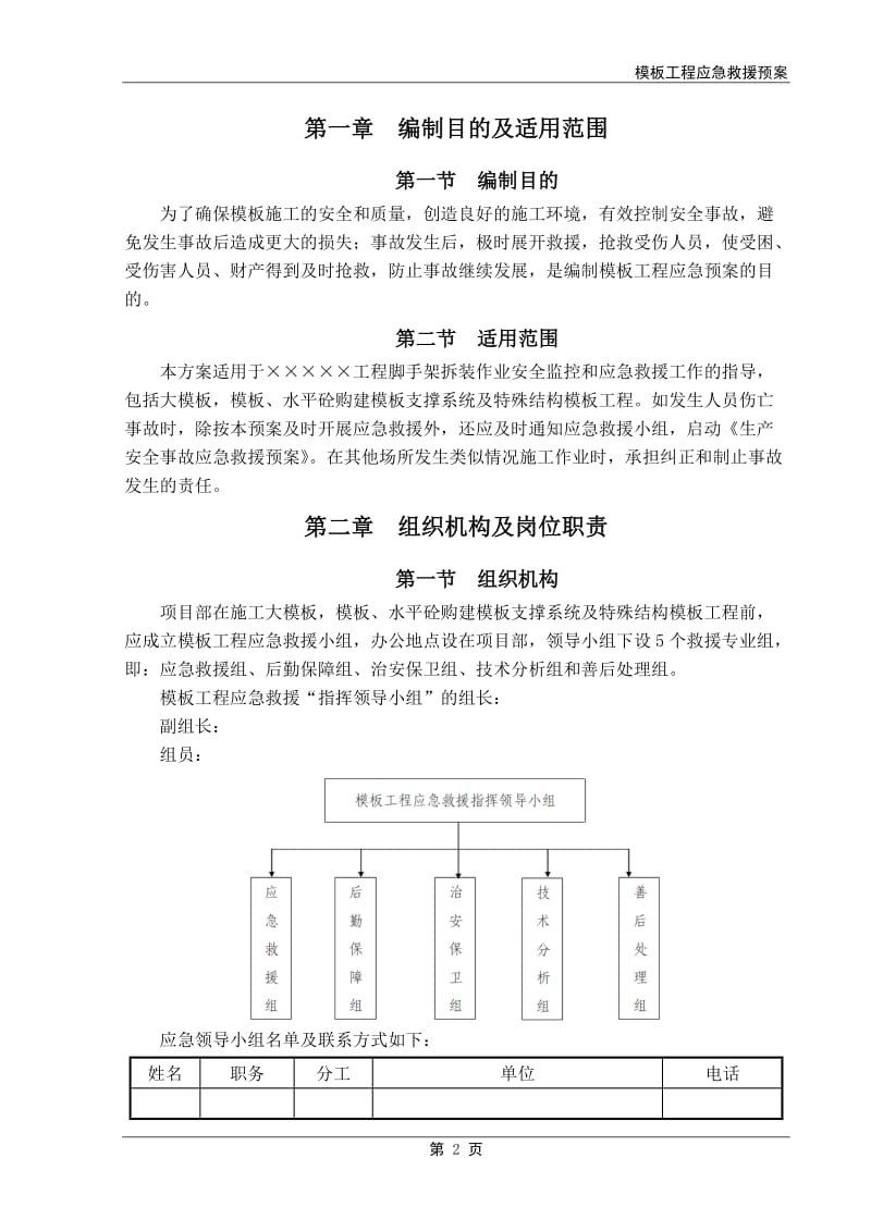 模板工程应急救援预案_第2页