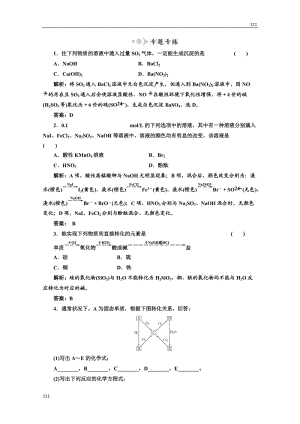 高中化學(xué)蘇教版必修一專題4 第二單元小專題 大智慧 專題專練