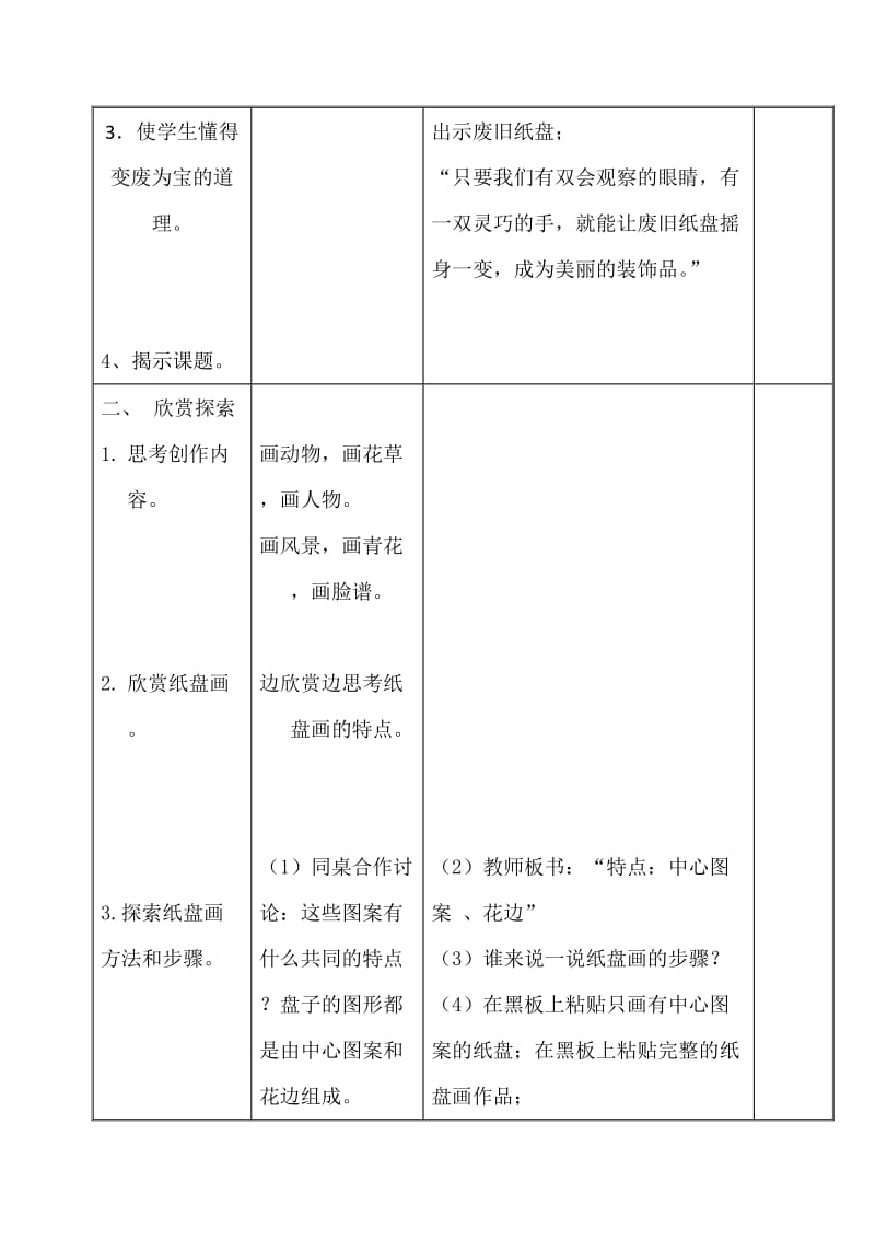 美丽的纸盘 教学设计(周凤华)_第2页