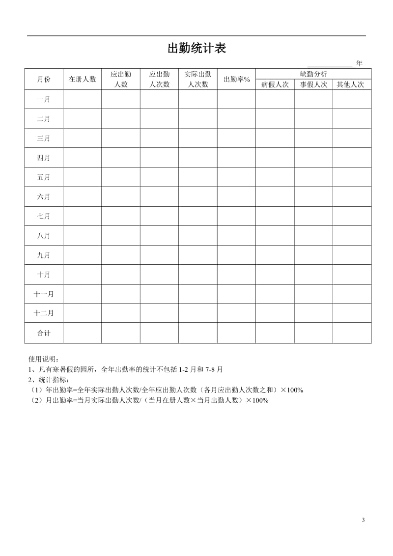 幼儿园十二种表格._第3页