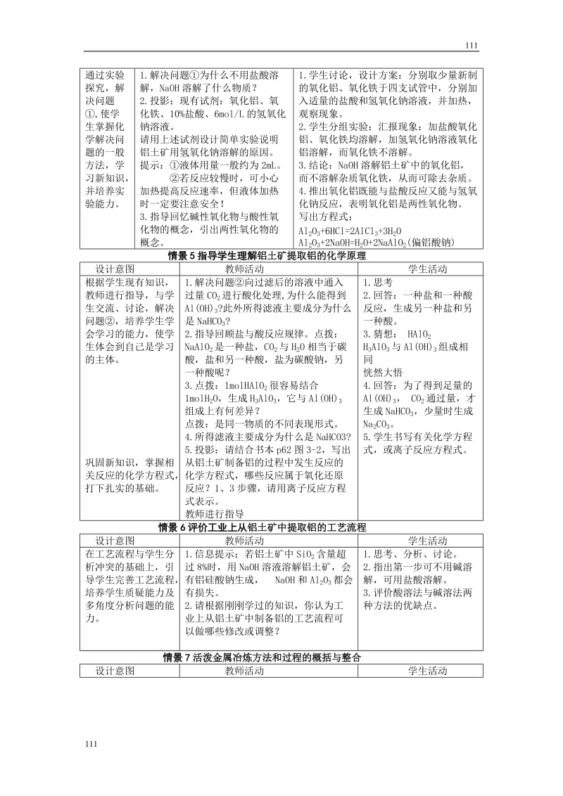 《从铝土矿到铝合金》（从铝土矿中提取铝）教案1_第3页