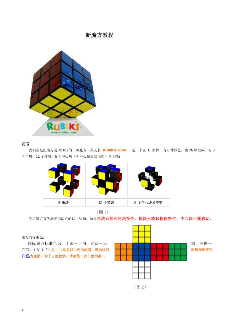 魔方公式(附有图纸)_第1页