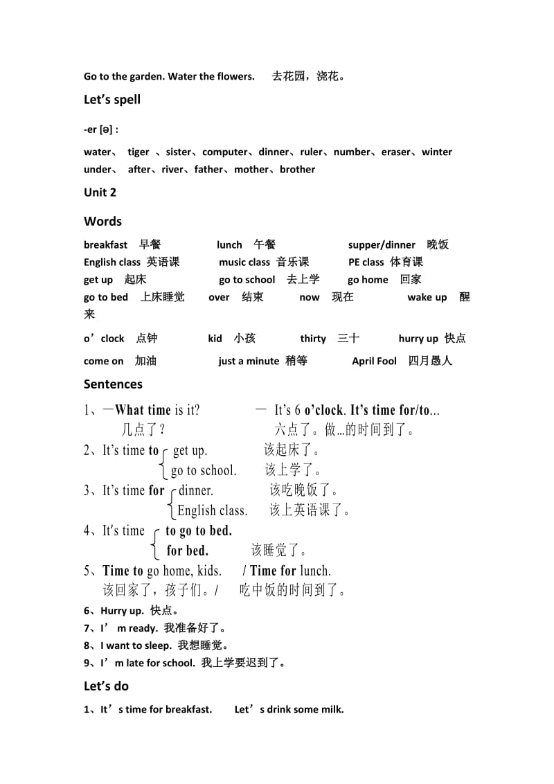 四年级英语下册人教版总复习资料_第2页