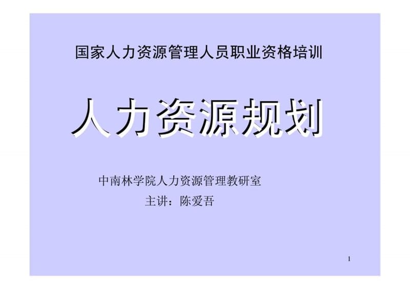 一丶人力资源规划(HR)_第1页