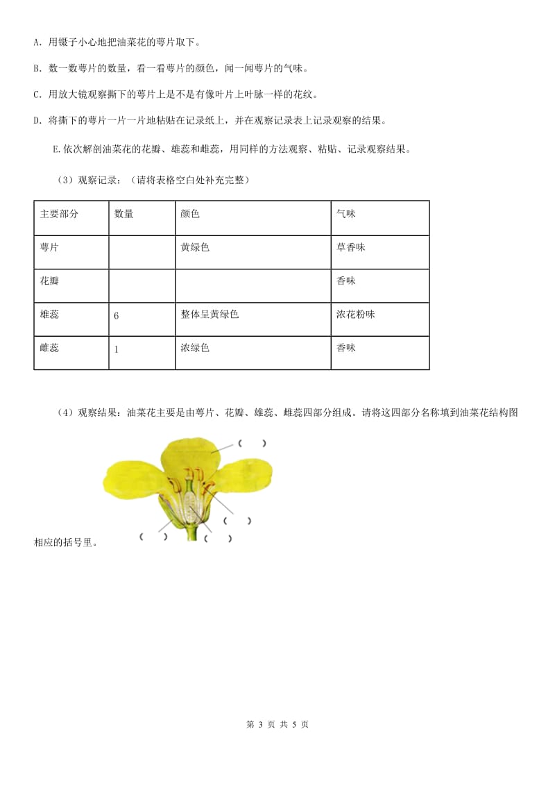 四川省2020届四年级下册期末考试科学试卷（II）卷_第3页