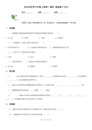 北京市科學(xué)六年級上冊第7課時 誰選擇了它們