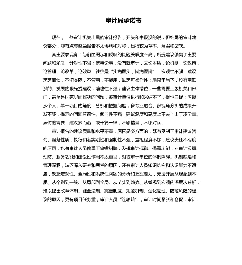 审计局承诺书 .docx_第1页