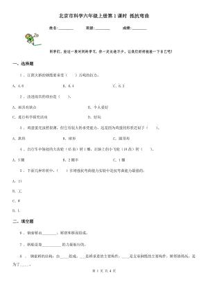 北京市科學六年級上冊第1課時 抵抗彎曲