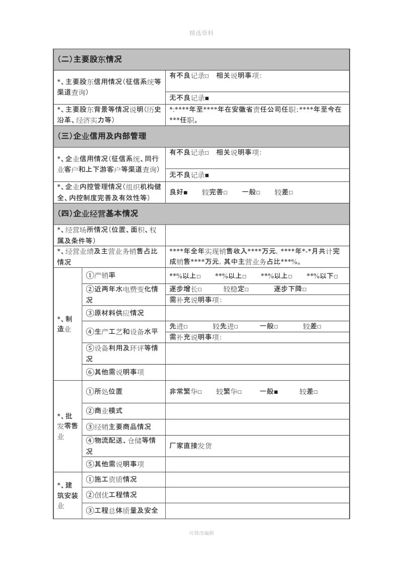 银行授信贷款审核调查模板_第2页