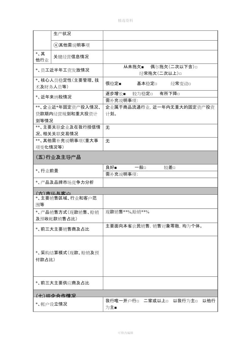 银行授信贷款审核调查模板_第3页