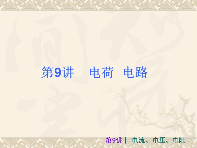 2013届中考物理考前热点冲刺《第九讲　电荷、电路》_第1页