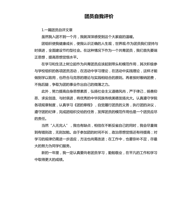 团员自我评价 .docx_第1页