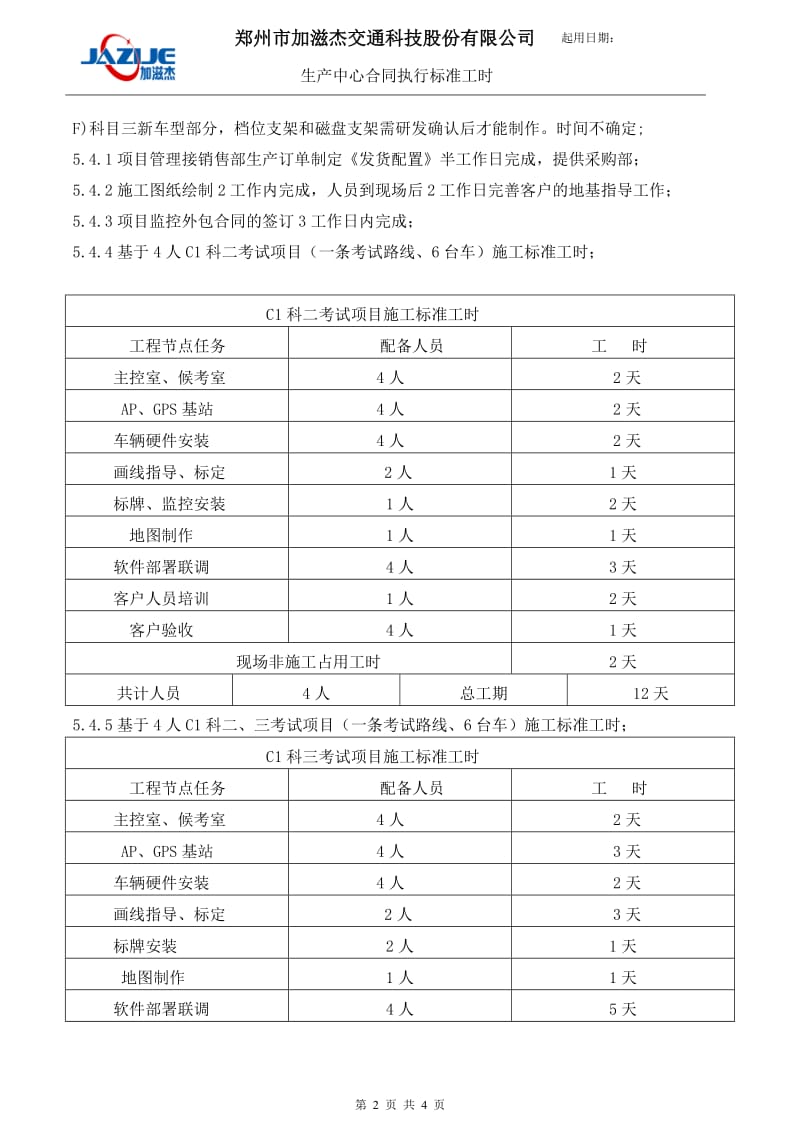 合同执行标准工时_第2页