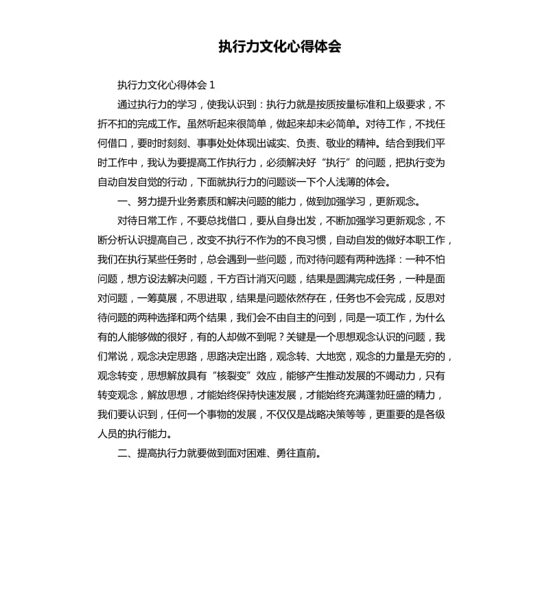 执行力文化心得体会 .docx_第1页