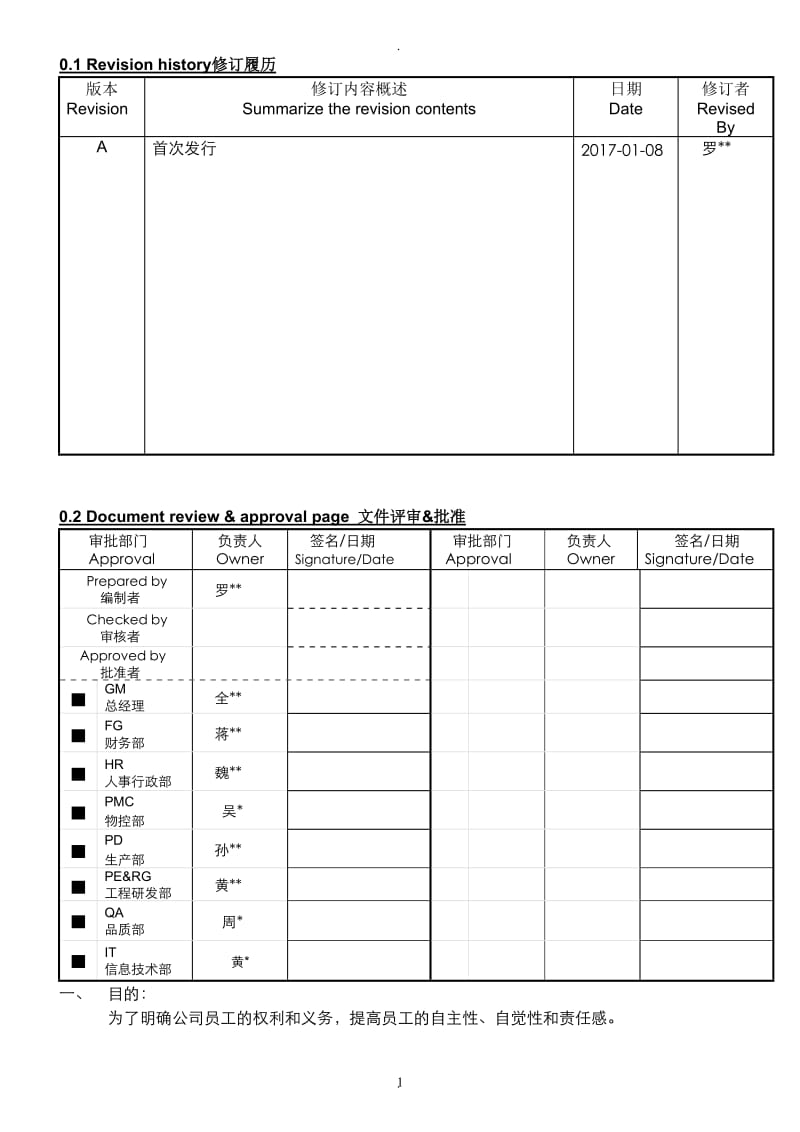 员工的权利和义务管理制度_第1页