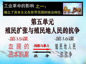 山東省青島市黃島區(qū)海青鎮(zhèn)中心中學(xué)九年級(jí)歷史上冊15血腥的資本積累-罪惡的三角貿(mào)易課件新人教版