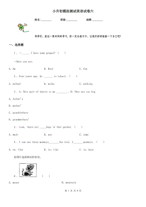 小升初模擬測(cè)試英語(yǔ)試卷六