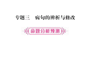 2018屆中考語文復習課件(湖南)專題3 (共52張PPT)