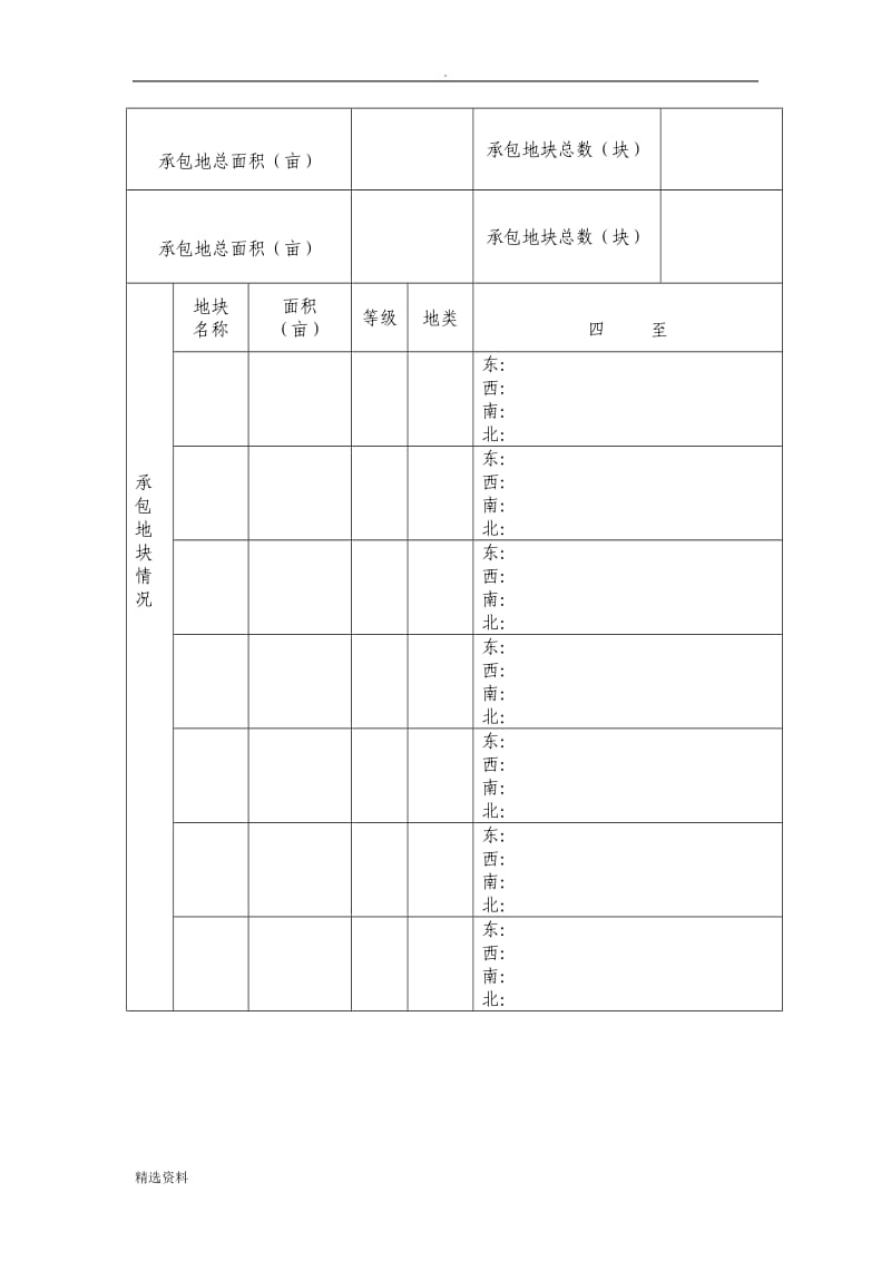 农村土地承包经营权证登记簿(样本)_第3页