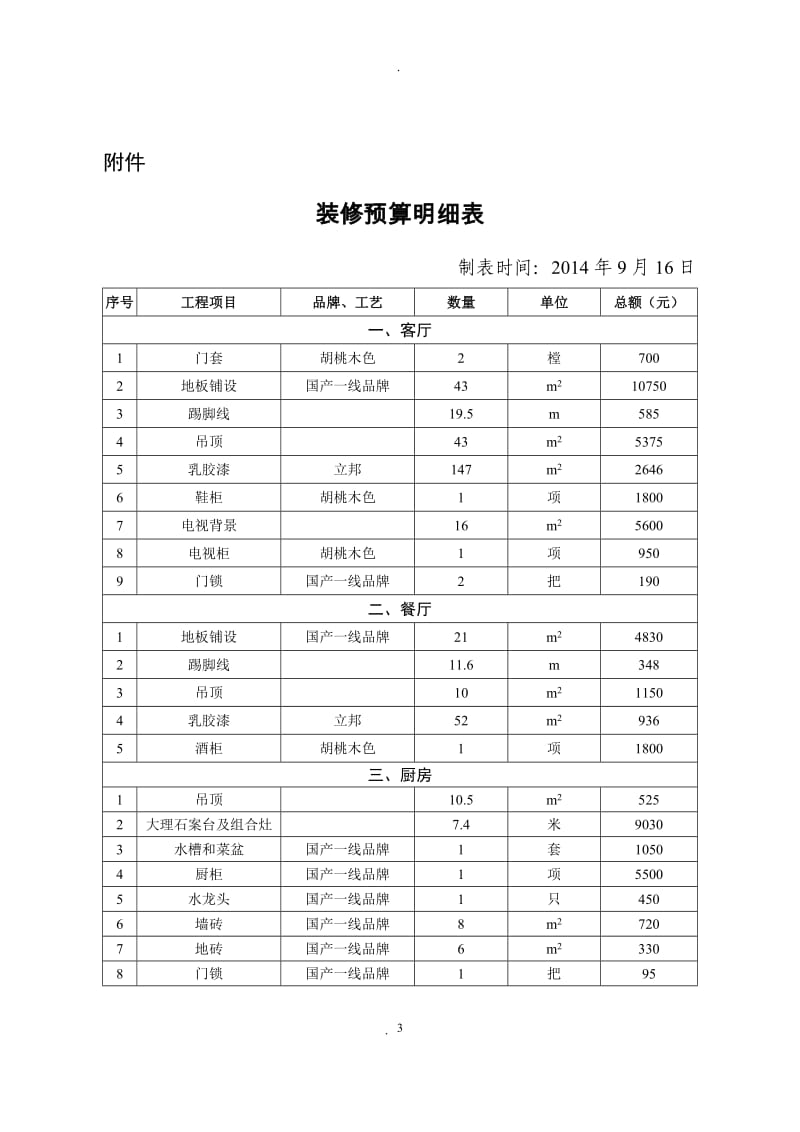 住房装修合同及清单用于贷款_第3页