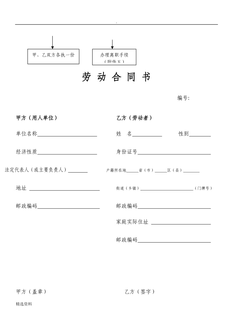 公司员工劳动合同签订、续签、终止流程及各项表格_第2页