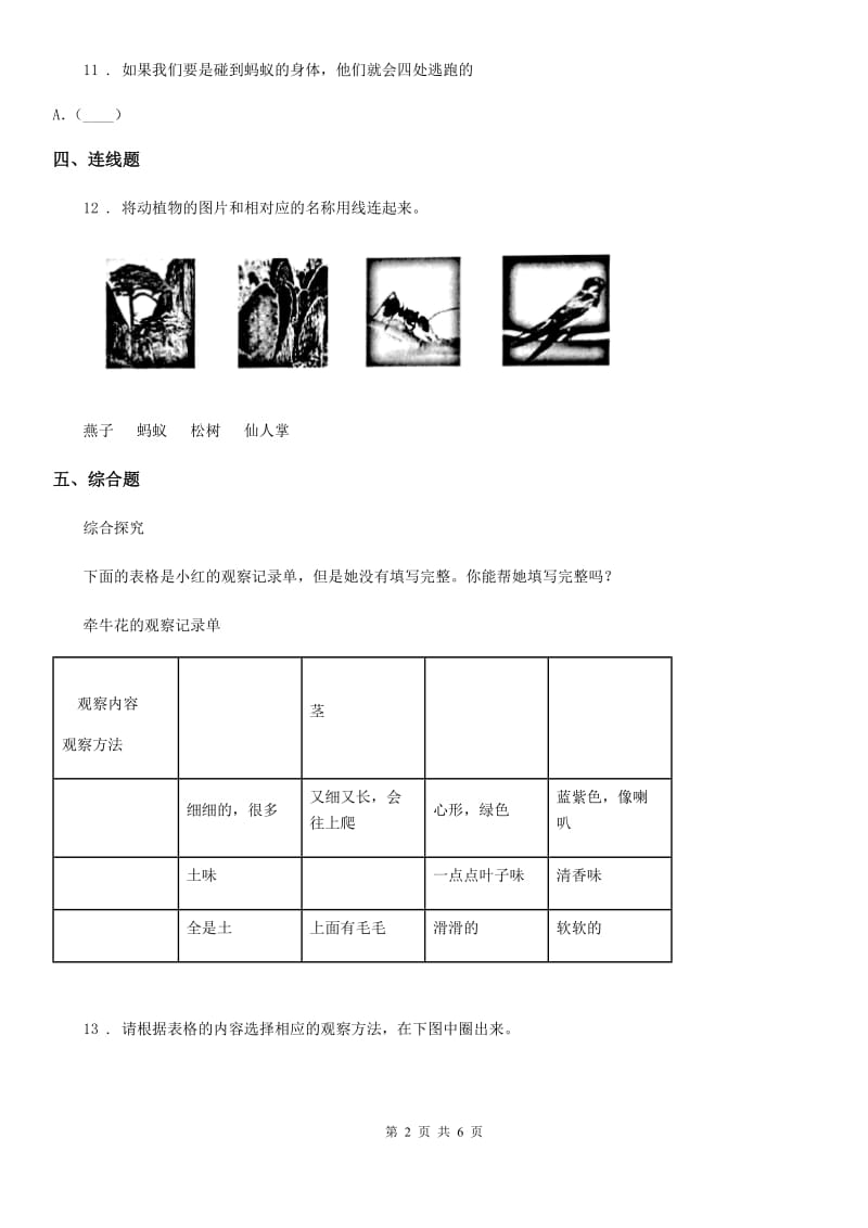 四川省科学六年级上册第1课时 校园生物大搜索_第2页