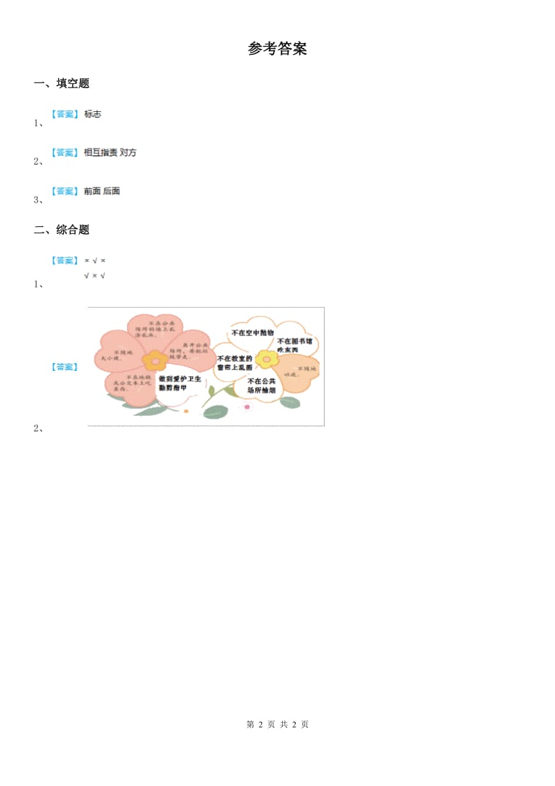 2020年二年级道德与法治上册10我们不能乱扔练习卷A卷_第2页