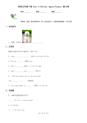 英語五年級下冊 Unit 2 Review_ Again,Please! 練習(xí)卷