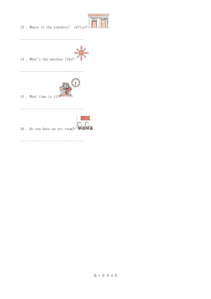 英语六年级下册Module 2 Unit 2 It will rain in Beijing练习卷_第3页