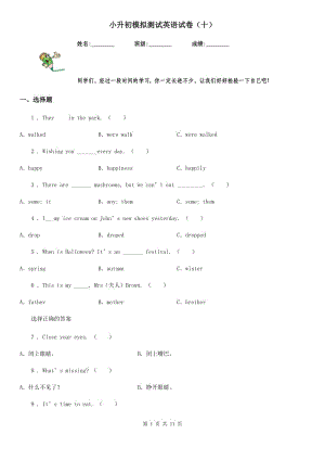 小升初模擬測試英語試卷（十）