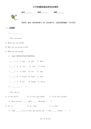 小升初模擬測試英語試卷四