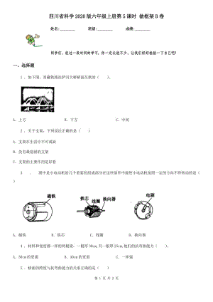 四川省科學(xué)2020版六年級(jí)上冊(cè)第5課時(shí) 做框架B卷