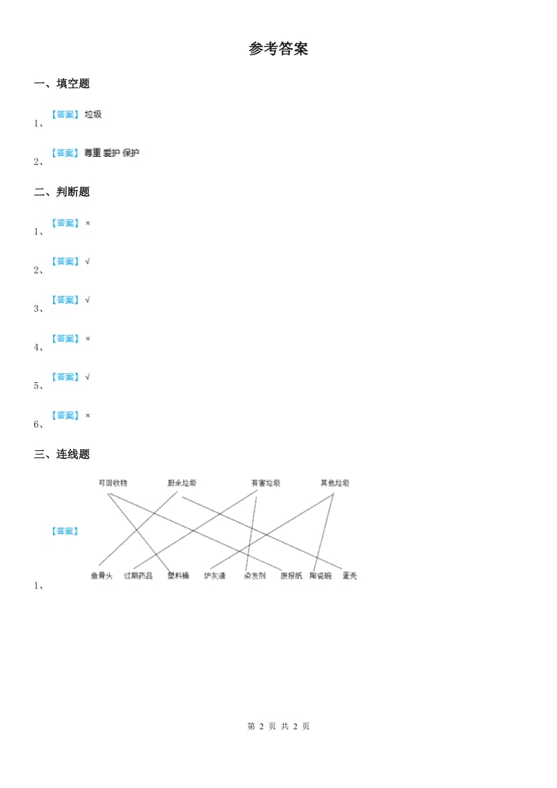 2020年四年级道德与法治上册 第十一课 变废为宝有妙招 练习卷（I）卷（模拟）_第2页