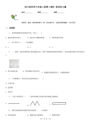 四川省科學(xué)六年級上冊第3課時 拱形的力量