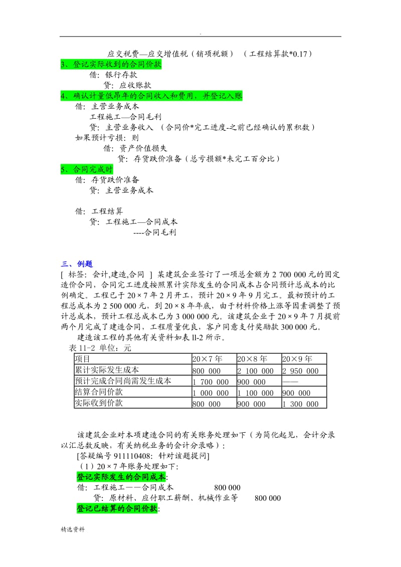 施工合同会计分录_第2页