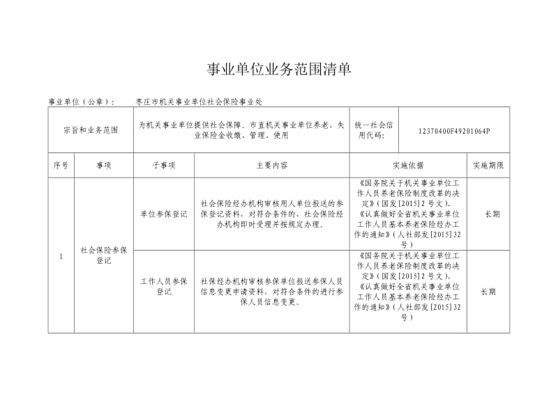 事业单位业务范围清单_第1页