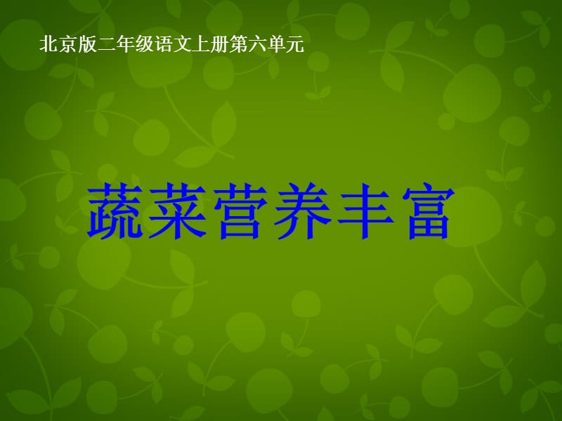 二年级语文上册蔬菜营养丰富2课件北京版_第1页