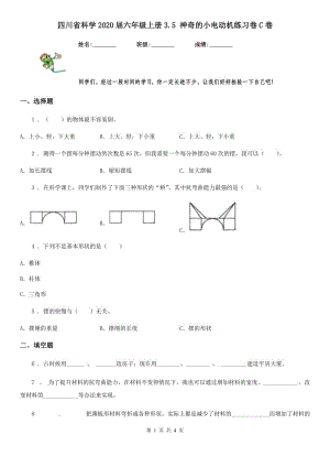 四川省科学2020届六年级上册3.5 神奇的小电动机练习卷C卷