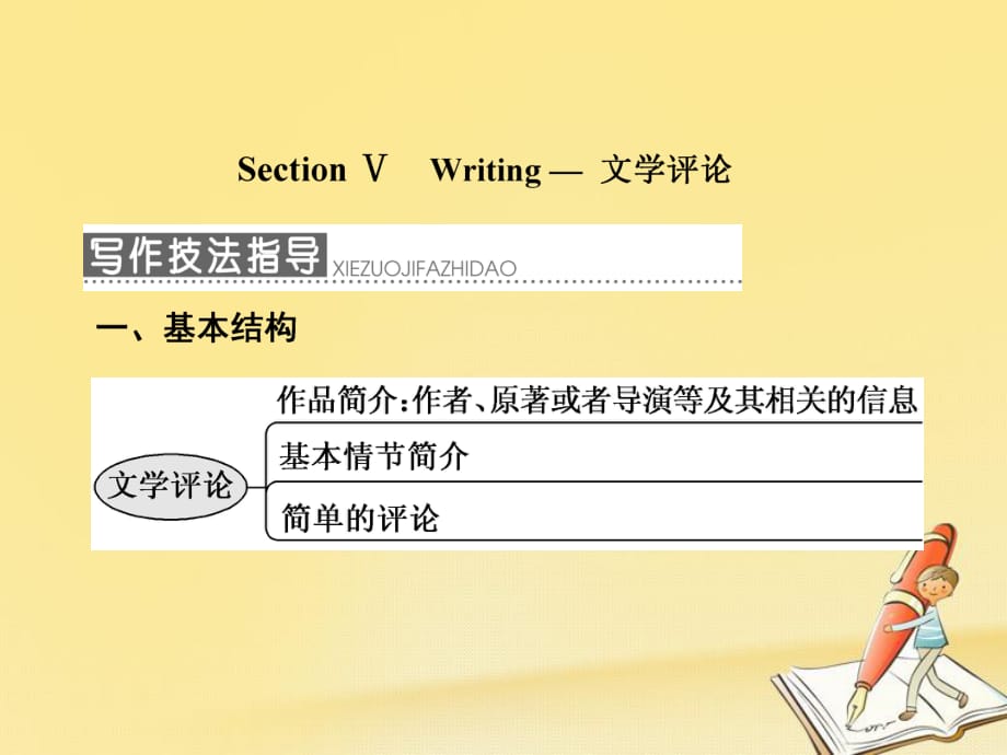 2017_2018學(xué)年高中英語(yǔ)Unit4PygmalionSectionⅤWriting_文學(xué)評(píng)論課件新人教版選修_第1頁(yè)