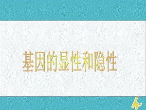 八年級生物下冊7.2.3基因的顯性和隱性課件3新版新人教版